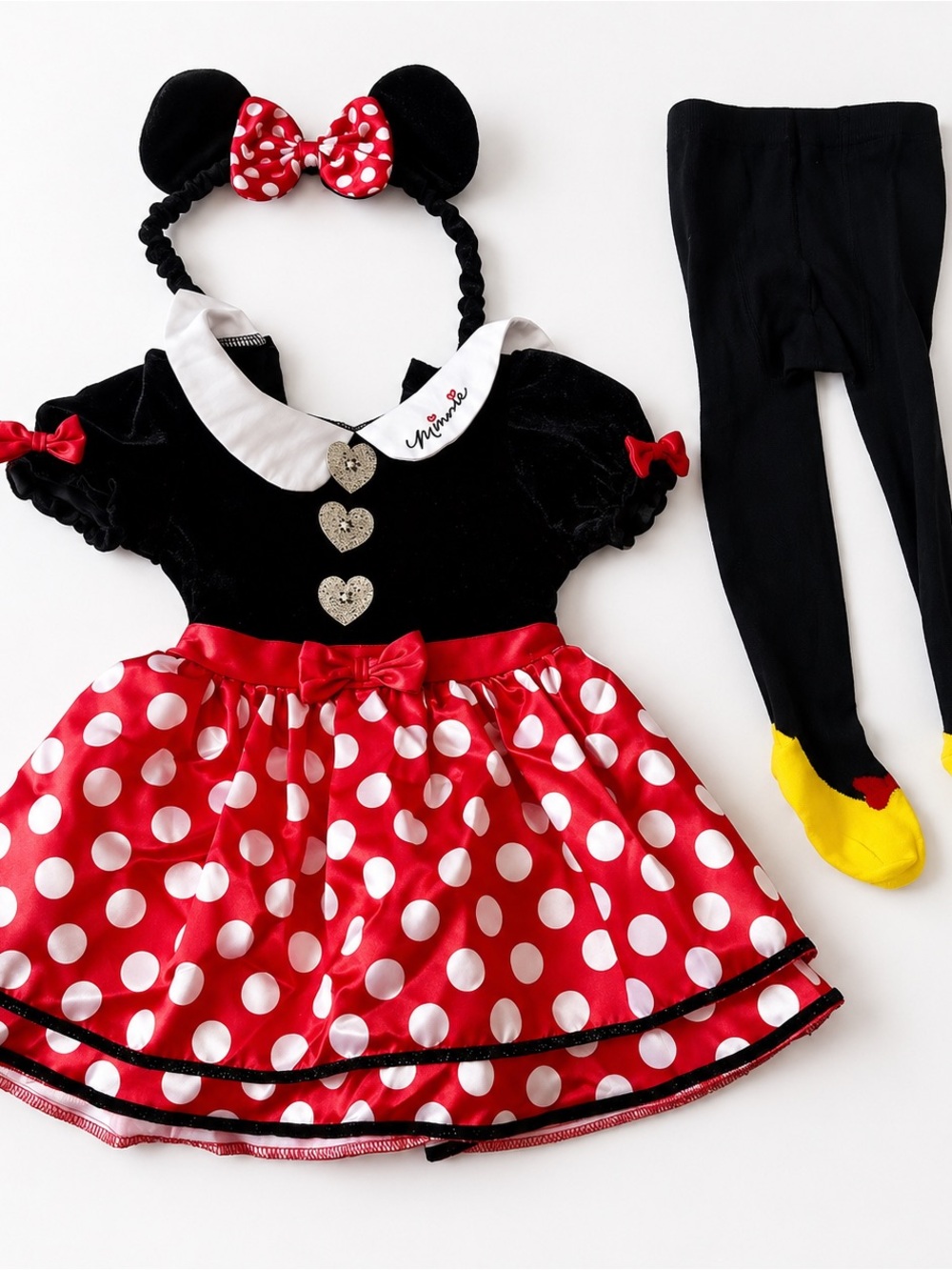 Infant Minnie Mouse Inspired Red & Black Polka Dot Costume Dress 18-24months
